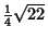 ${\textstyle{1\over 4}}\sqrt{22}$