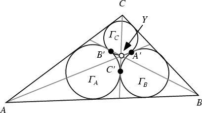 \begin{figure}\begin{center}\BoxedEPSF{MalfattiPoints.epsf}\end{center}\end{figure}