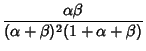 $\displaystyle {\alpha\beta\over(\alpha+\beta)^2(1+\alpha+\beta)}$