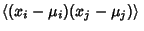 $\displaystyle \left\langle{(x_i-\mu_i)(x_j-\mu_j)}\right\rangle{}$