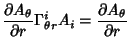 $\displaystyle {\partial A_\theta\over\partial r}\Gamma^i_{\theta r}A_i = {\partial A_\theta\over\partial r}$