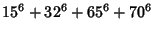 $\displaystyle 15^6+32^6+65^6+ 70^6$