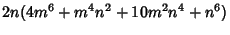 $\displaystyle 2n(4m^6+m^4n^2+10m^2n^4+n^6)$