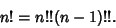 \begin{displaymath}
n!=n!!(n-1)!!.
\end{displaymath}