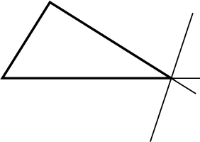 \begin{figure}\begin{center}\BoxedEPSF{ExteriorAngleBisTri.epsf}\end{center}\end{figure}