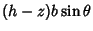 $\displaystyle (h-z)b\sin\theta$