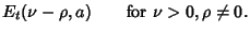 $\displaystyle E_t(\nu-\rho,a) \qquad{\rm for\ } \nu>0, \rho\not=0.$