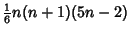 ${\textstyle{1\over 6}}n(n+1)(5n-2)$