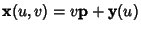 ${\bf x}(u,v)=v {\bf p}+{\bf y}(u)$