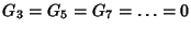 $G_3=G_5=G_7=\ldots=0$