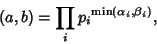 \begin{displaymath}
(a,b)=\prod_i {p_i}^{\min(\alpha_i,\beta_i)},
\end{displaymath}