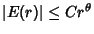 $\vert E(r)\vert\leq Cr^\theta$