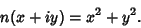 \begin{displaymath}
n(x+iy)=x^2+y^2.
\end{displaymath}