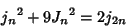 \begin{displaymath}
{j_n}^2+9{J_n}^2=2j_{2n}
\end{displaymath}