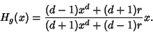 \begin{displaymath}
H_g(x)={(d-1)x^d+(d+1)r\over (d+1)x^d+(d-1)r}x.
\end{displaymath}