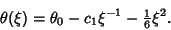 \begin{displaymath}
\theta(\xi)=\theta_0-c_1\xi^{-1}-{\textstyle{1\over 6}}\xi^2.
\end{displaymath}