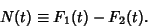 \begin{displaymath}
N(t) \equiv F_1(t)-F_2(t).
\end{displaymath}