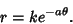 \begin{displaymath}
r=ke^{-a\theta}.
\end{displaymath}