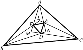 \begin{figure}\begin{center}\BoxedEPSF{MorleysTheoremLMN.epsf scaled 950}\end{center}\end{figure}