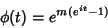 \begin{displaymath}
\phi(t)=e^{m(e^{it}-1)}
\end{displaymath}