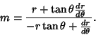 \begin{displaymath}
m = {r+\tan \theta {dr\over d\theta}\over -r \tan \theta +{dr\over d\theta}}.
\end{displaymath}