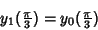 \begin{displaymath}
y_1({\textstyle{\pi\over 3}})=y_0({\textstyle{\pi\over 3}})
\end{displaymath}