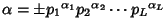 $\alpha=\pm {p_1}^{\alpha_1}{p_2}^{\alpha_2}\cdots{p_L}^{\alpha_L}$