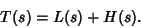 \begin{displaymath}
T(s)=L(s)+H(s).
\end{displaymath}