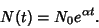 \begin{displaymath}
N(t) = N_0 e^{\alpha t}.
\end{displaymath}