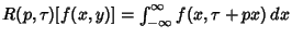 $R(p, \tau)[f(x, y)]=\int_{-\infty}^\infty{} f(x, \tau+px)\,dx$