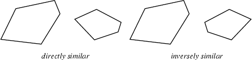 \begin{figure}\begin{center}\BoxedEPSF{DirectlySimilar.epsf scaled 800}\quad\BoxedEPSF{InverselySimilar.epsf scaled 800}\end{center}\end{figure}