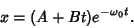 \begin{displaymath}
x=(A+Bt)e^{-{\omega_0}t}.
\end{displaymath}