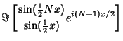 $\displaystyle \Im\left[{{\sin({\textstyle{1\over 2}}Nx)\over\sin({\textstyle{1\over 2}}x)} e^{i(N+1)x/2}}\right]$