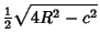 $\displaystyle {\textstyle{1\over 2}}\sqrt{4R^2-c^2}$