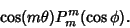 \begin{displaymath}
\cos(m\theta)P_m^m(\cos\phi).
\end{displaymath}