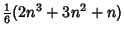 $\displaystyle {\textstyle{1\over 6}}(2n^3+3n^2+n)$