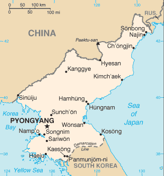 韩国地图, 北部