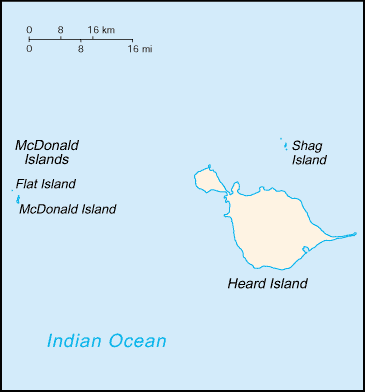 Map of Heard Island and McDonald Islands