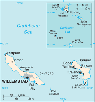 Map of Netherlands Antilles
